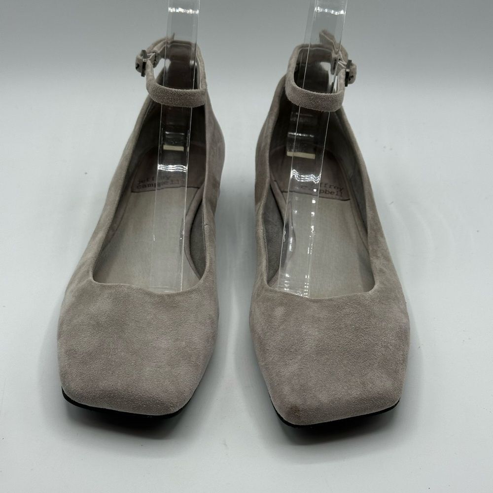 Jeffrey Campbell Women's Envious Ankle Strap Pump Square Toe - Gray Suede Size 6 - Picture 4 of 9
